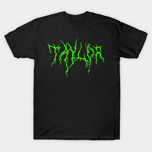 Taylor Metal Neon Green T-Shirt by DeathAnarchy